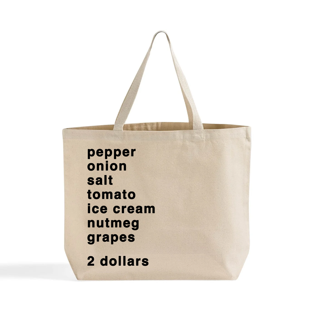 Grocery list tote bag