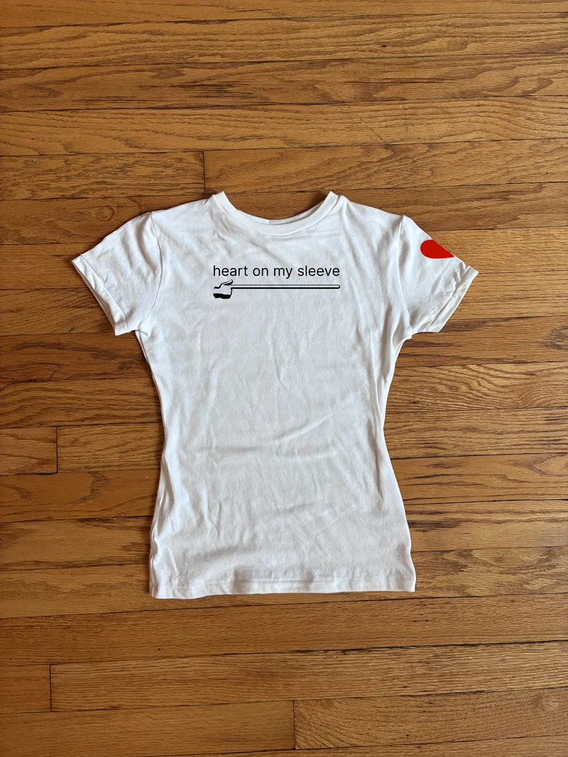 Heart on my sleeve cheesecloth tee
