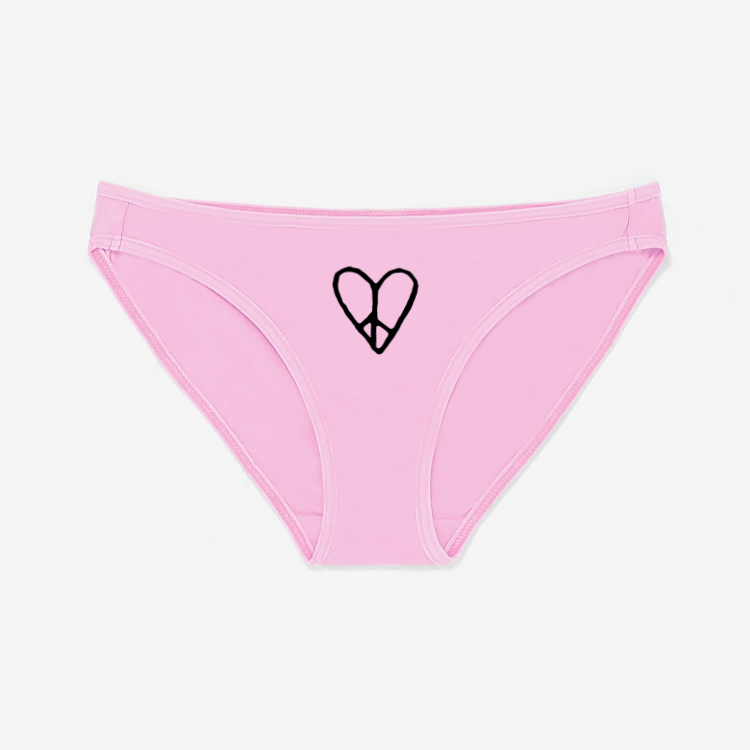 Eye heart peace panties
